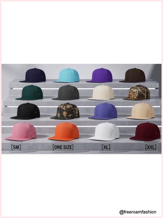 7 Panel Snapback Performance Hat - Flat Brim, Adjustable, Unisex main image 5